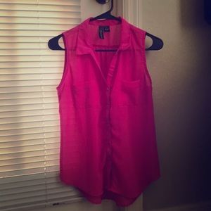 Neon pink sheer tank!